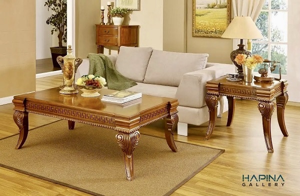שולחן לסלון עץ מלבן דגם לינה