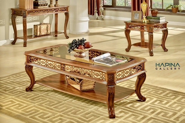 שולחן לסלון עץ מלבני