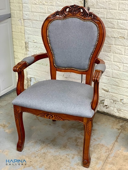 כיסא בסגנון כפרי ידיות "סמדר" אפור