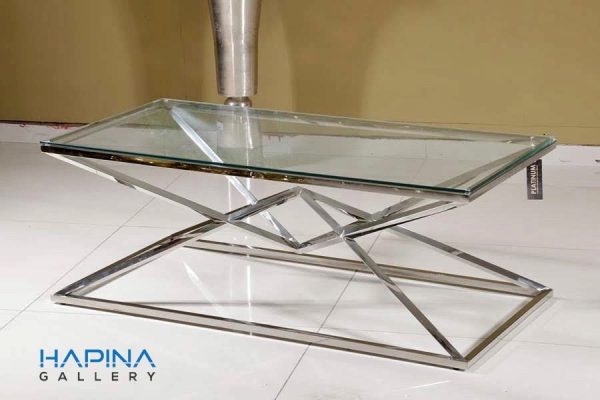 שולחן ניקל יהלום זכוכית