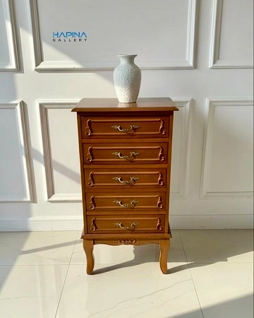 ארונית מגירות מעץ חום קלאסי סגנון איטלקי
