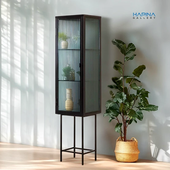 ויטרינה צרה גבוהה מתכת שחור