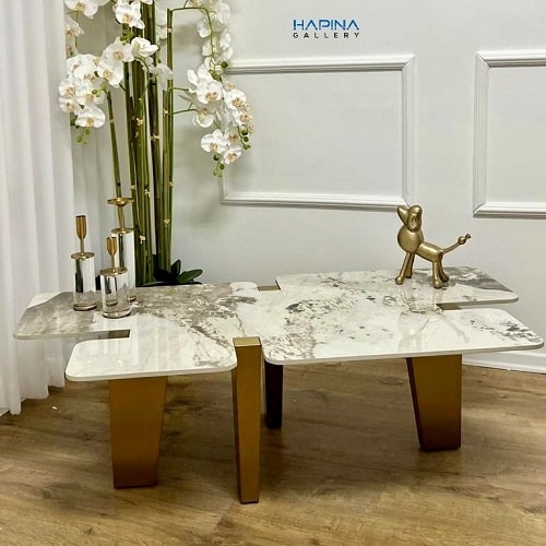 שולחן סלון זהב בצורת פאזל