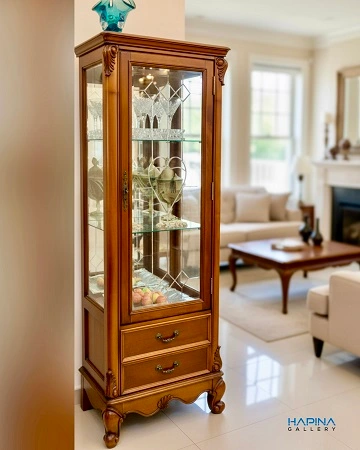 וויטרינה לסלון מעץ מלא קלאודיה גבוהה