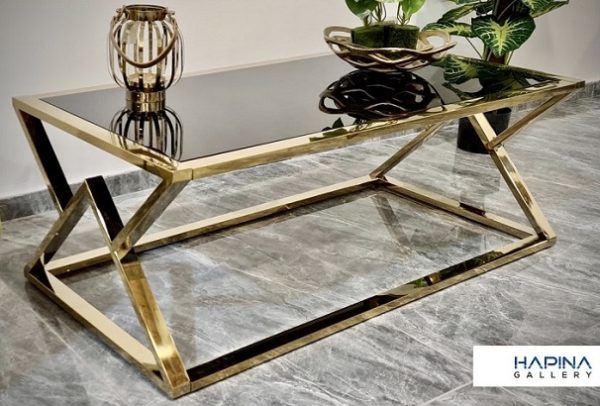 שולחן סלון זהב מלבני