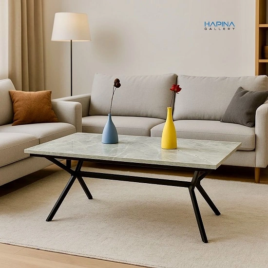 שולחן סלון קרמי לבן שיש