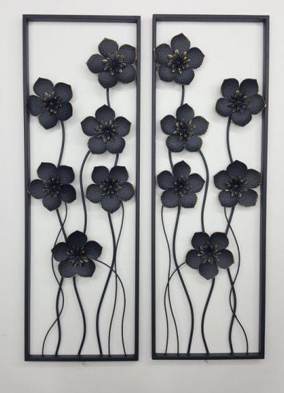 תמונות מתכת שחורה פרחים