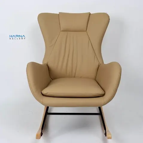 כורסה מתנדנדת דמוי עור כאמל