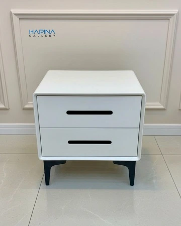 שידת לילה לצד המיטה לבן פנינה