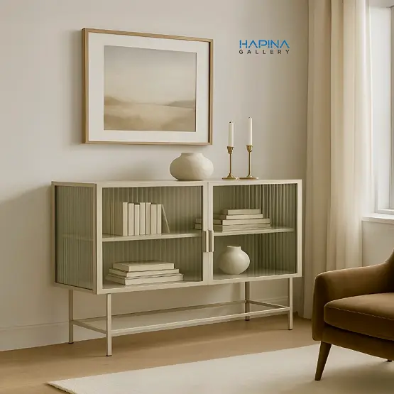 ויטרינה נמוכה מתכת שמנת קליאו