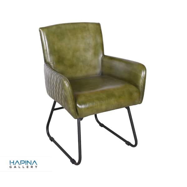 כיסא מעור אמיתי ירוק "צארלס"
